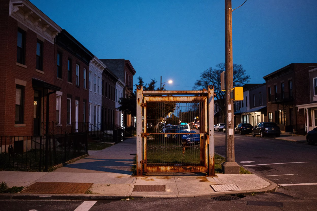 Blue Hour on Street Scene in Philadelphia in in Philadelphia, Pennsylvania, United States
