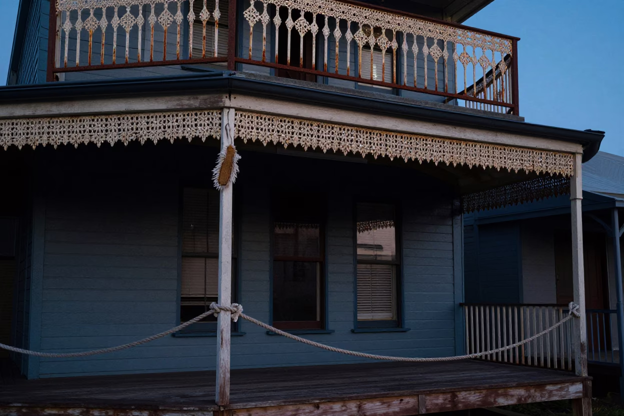Blue Hour on Veranda in Perth in in Perth, Western Australia, Australia