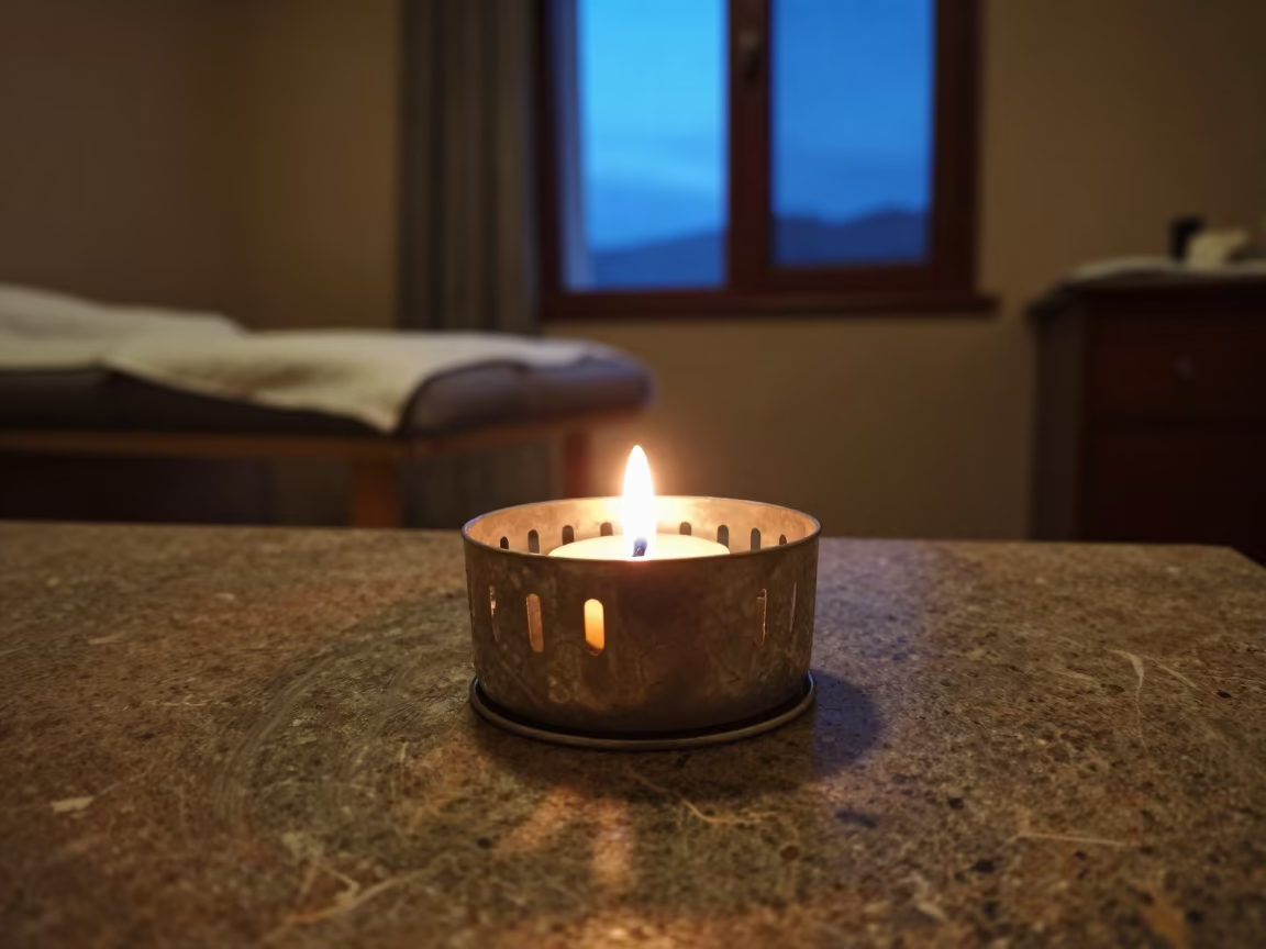Blue Hour Pedicure Drain Cup Candlelight Golmud in inside a skincare treatment room in Golmud