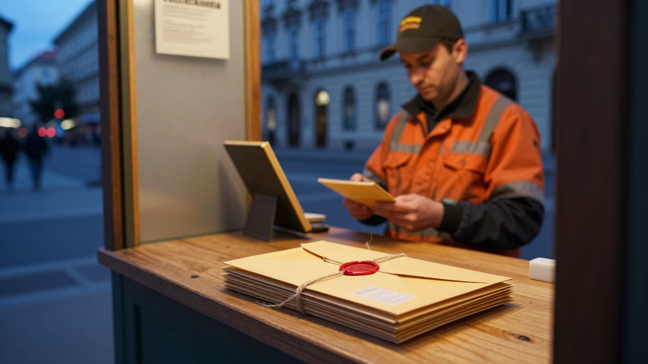 Blue Hour Street Photography in Vienna Austria with Wax Seal and Twine Details in in Vienna, Austria