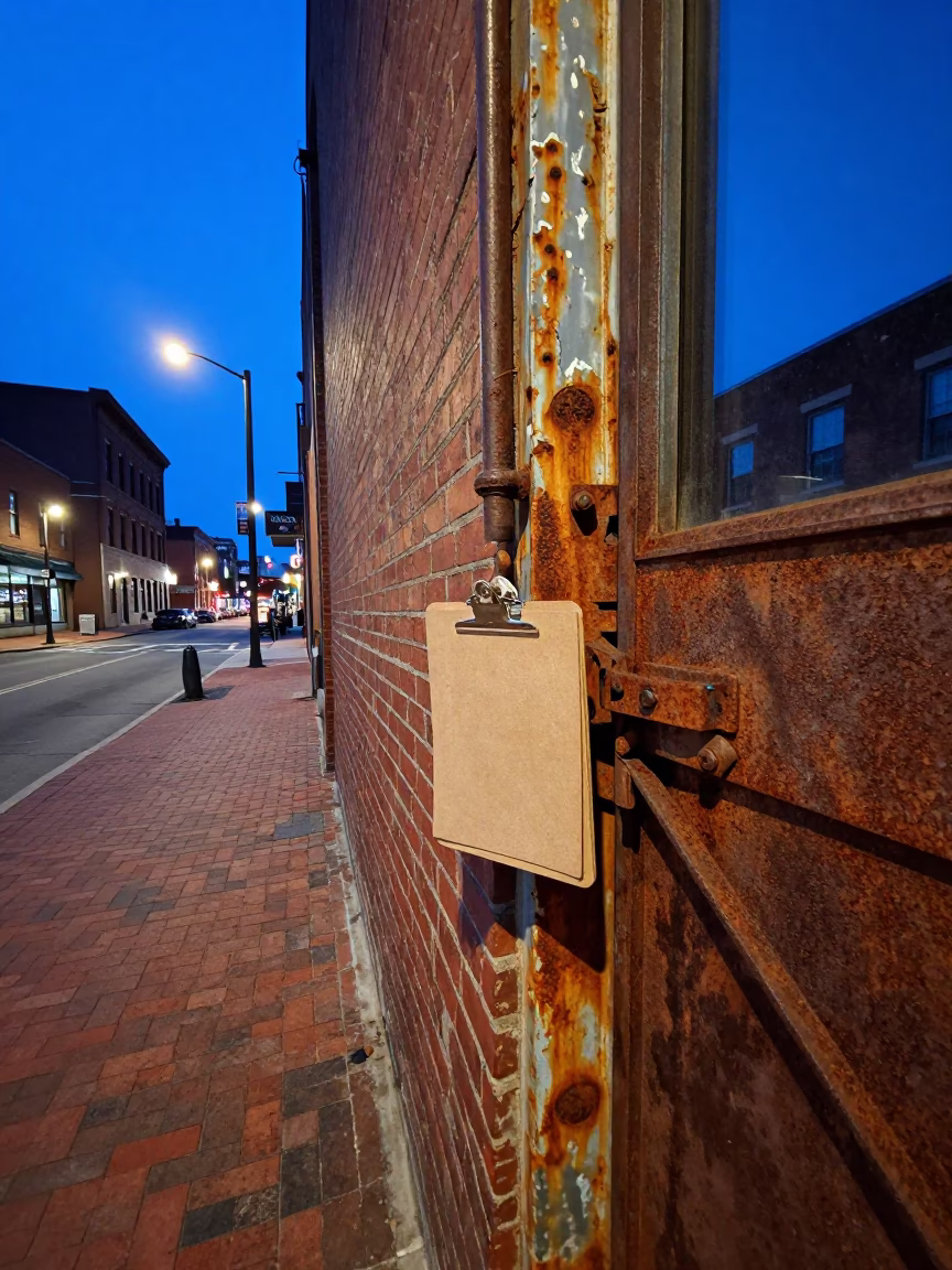 Blue Hour Street Scene in Nashville Tennessee with Rust and Clipboard Details in in Nashville, Tennessee, United States