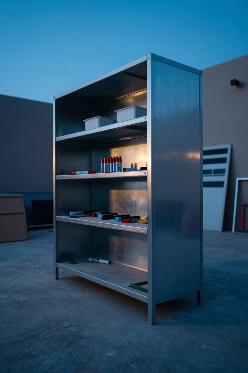 Blue Hour Touch-Up Marker Stand Drywall Staging in at a drywall staging area in Oman