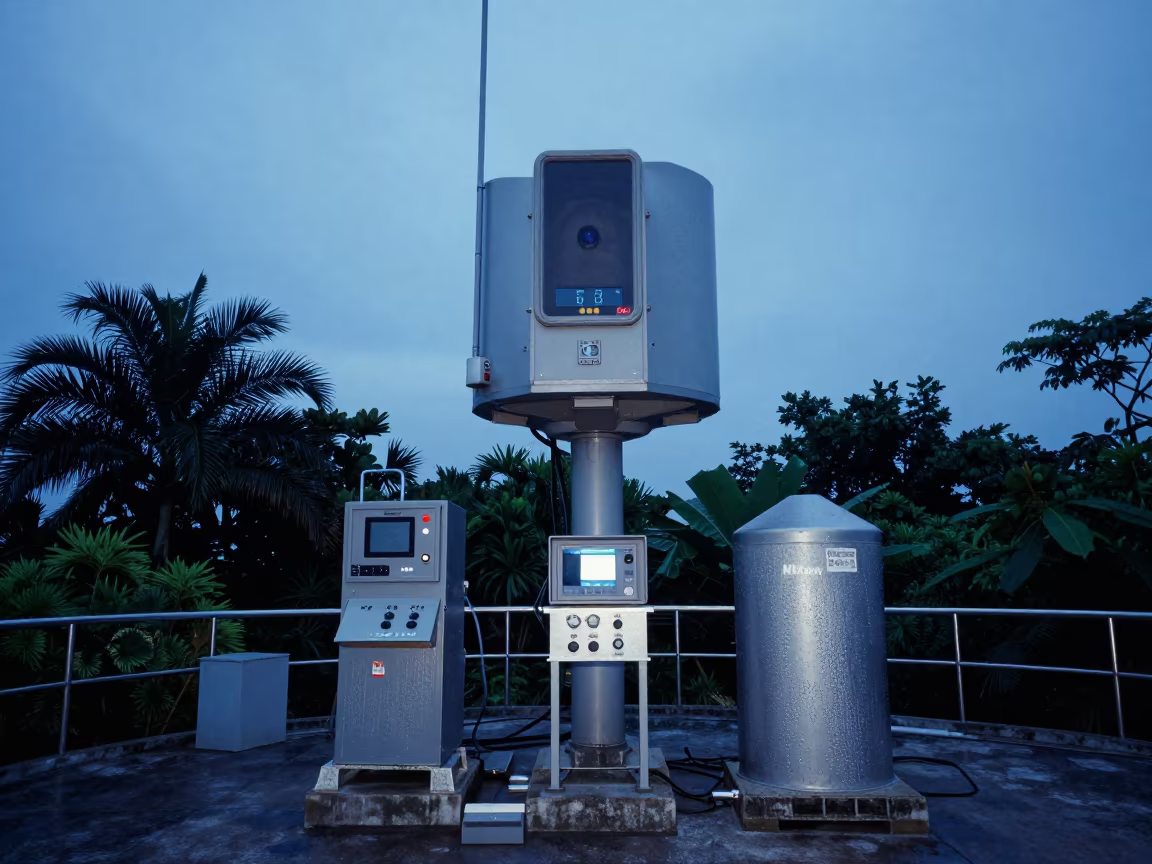 Blue Hour Weather Station Singapore Mountain Top in in Singapore