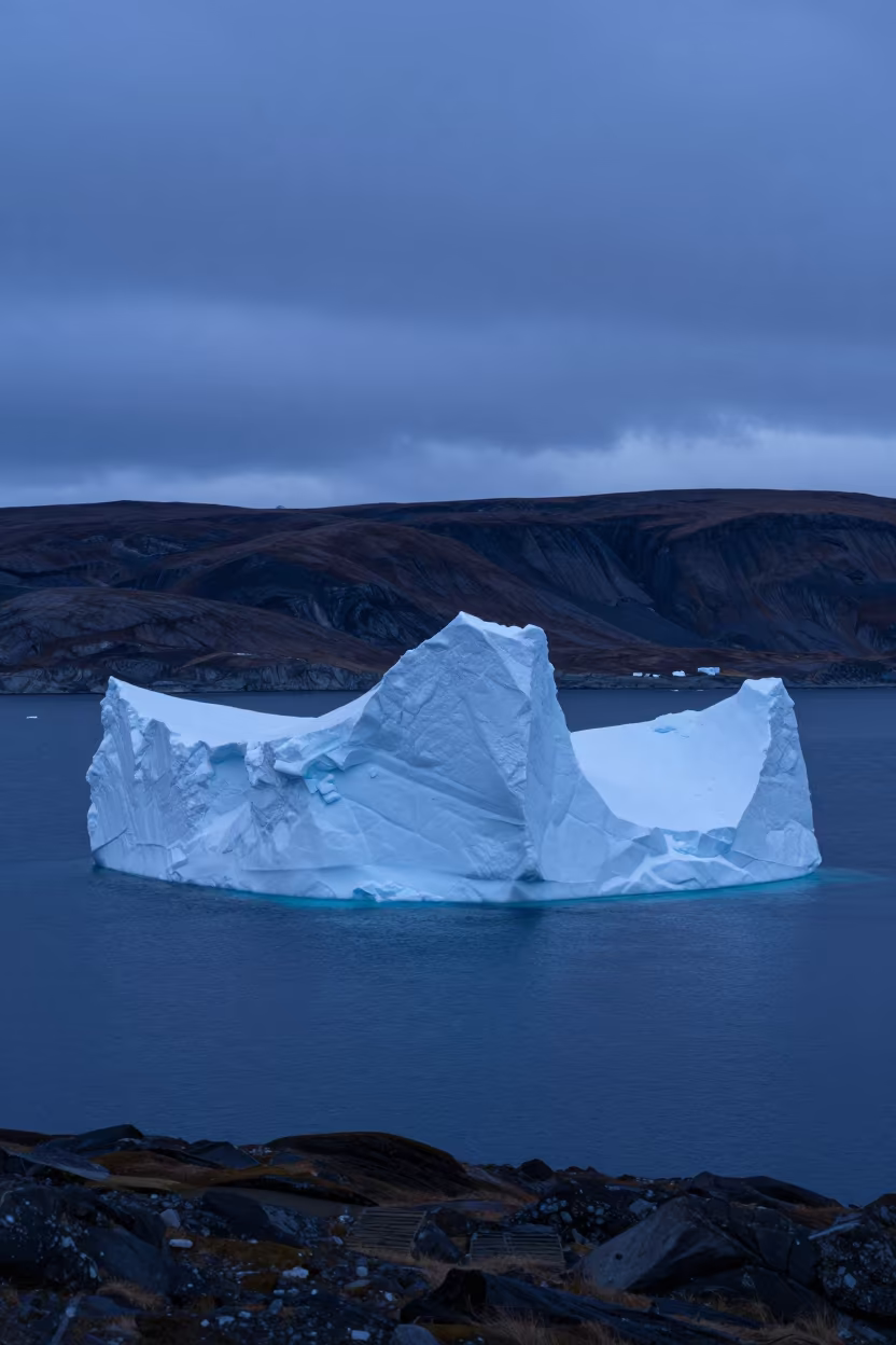 Blue Light Iceberg Arch Over Foothills in from a ridge above layered foothills near Vancouver