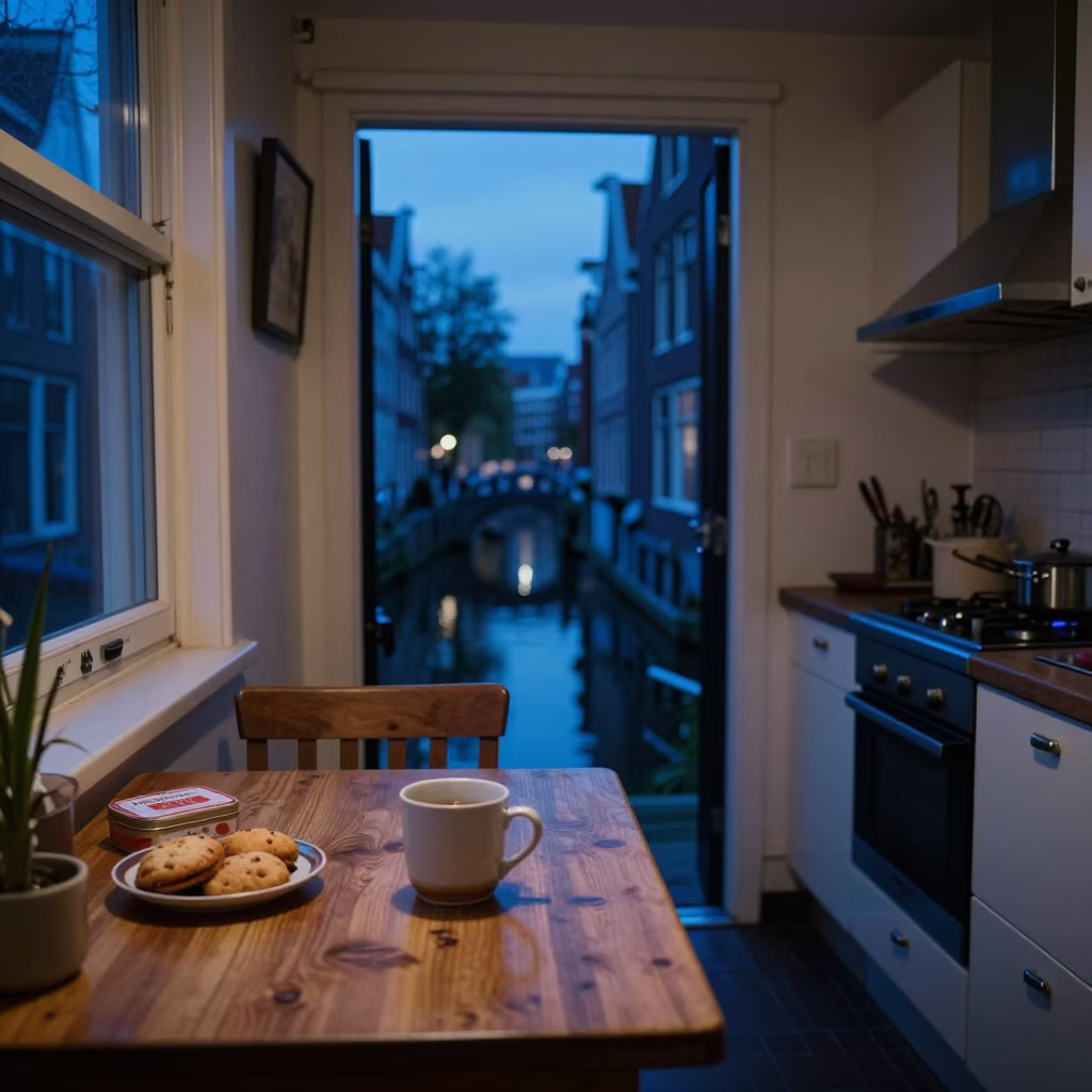 Blue Light in Amsterdam at The Last Blue Light Of Evening in in Amsterdam, Netherlands