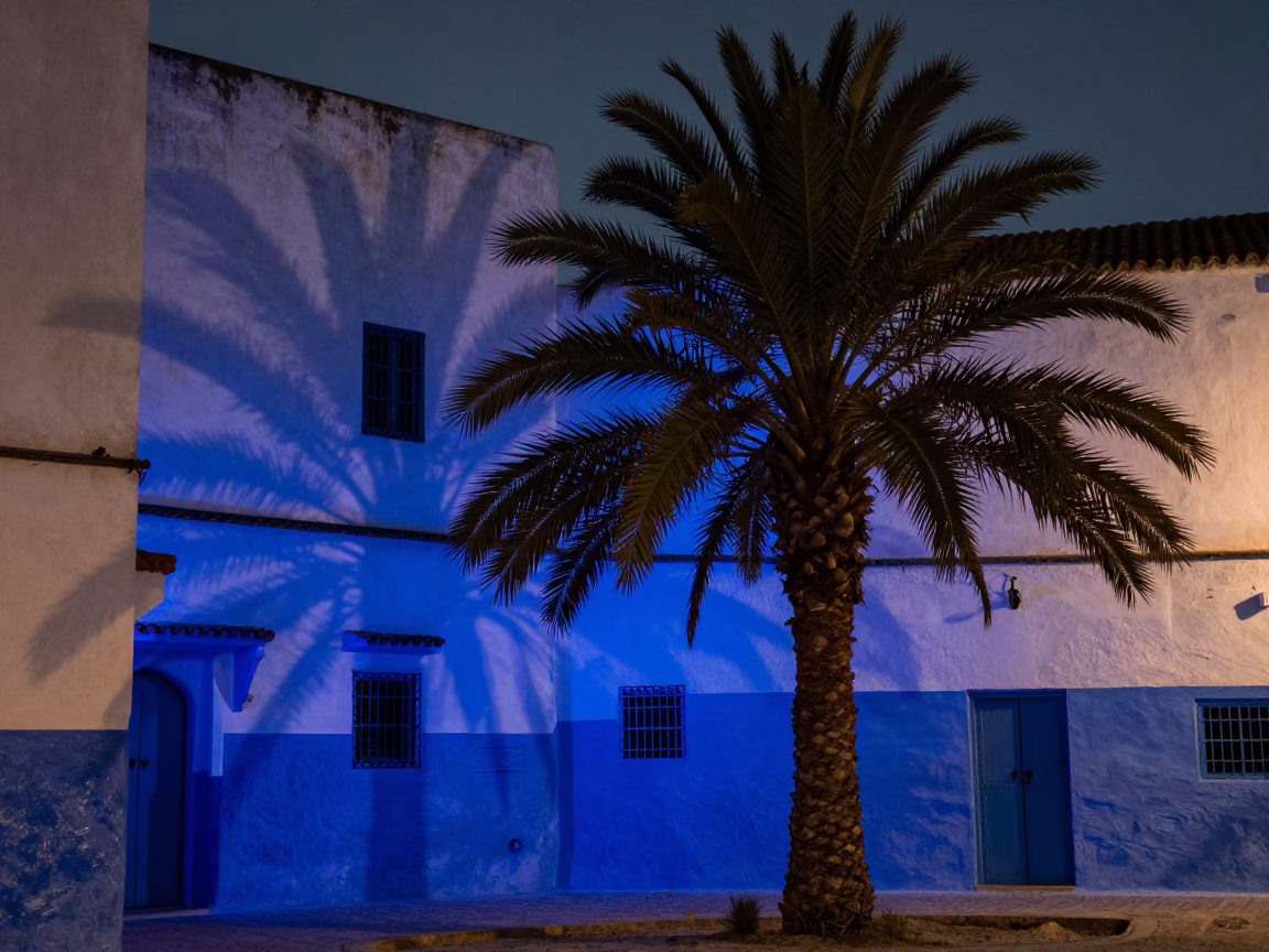 Blue Light in Essaouira at The Last Blue Light Of Evening in in Essaouira, Morocco