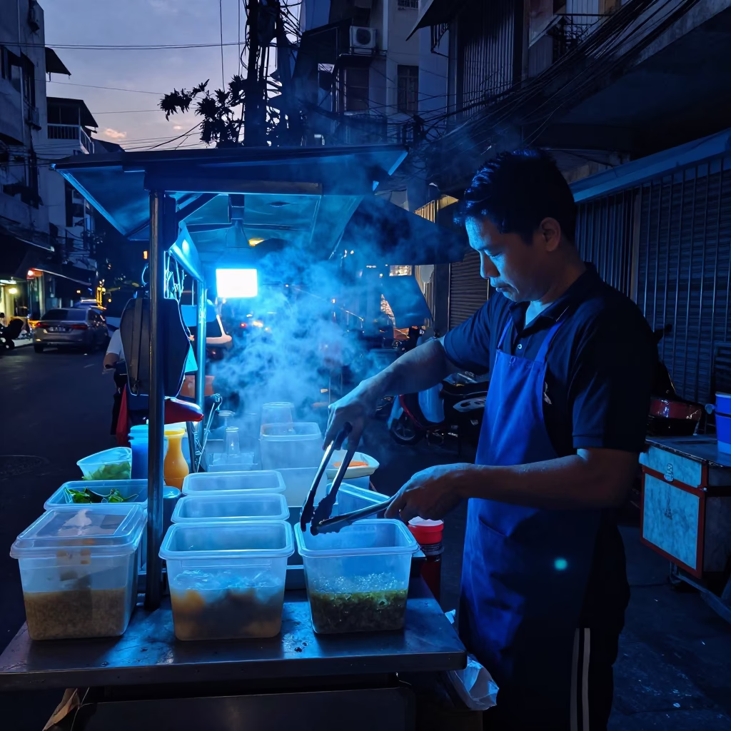 Blue Light in Ho Chi Minh City in in Ho Chi Minh City, Vietnam