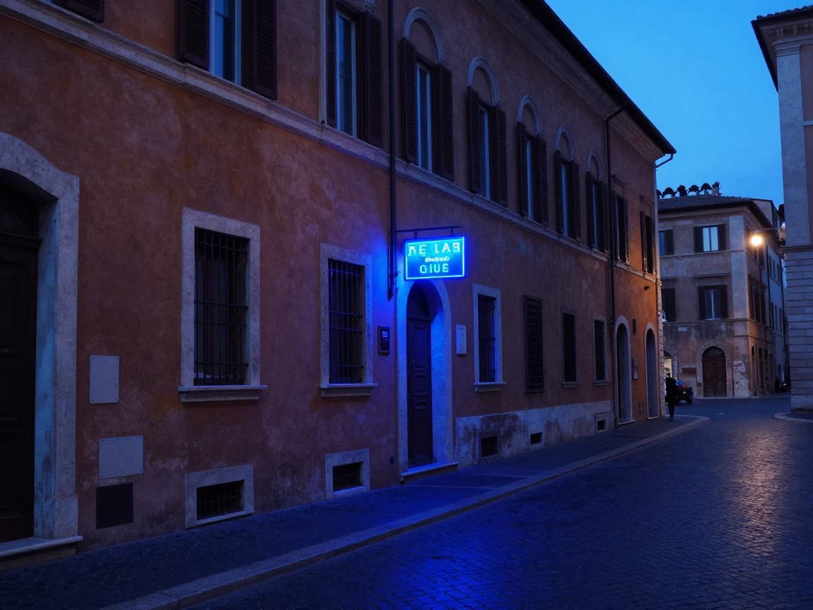 Blue Light in Rome at The Last Blue Light Of Evening in in Rome, Italy