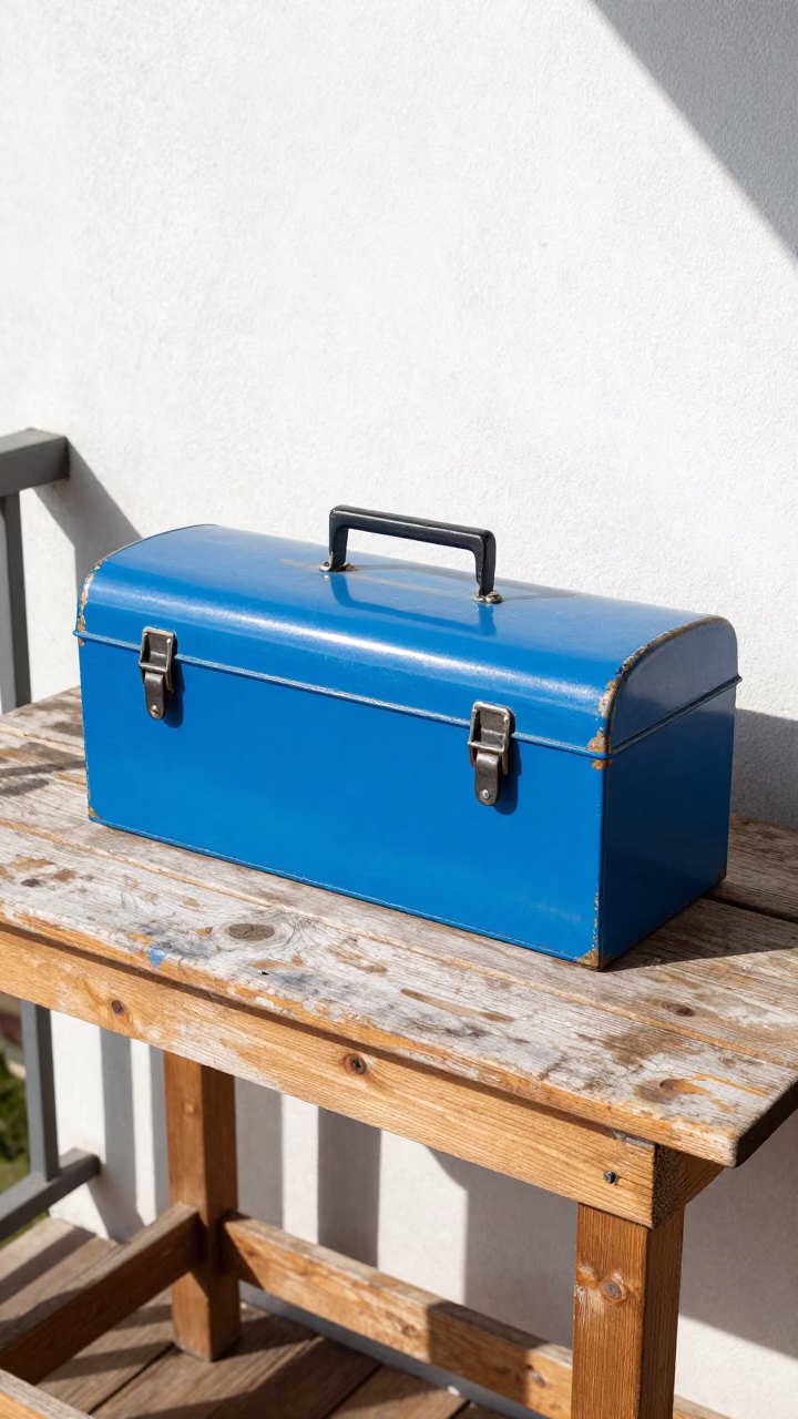 Blue Metal Toolbox in Melbourne in in Melbourne, Australia