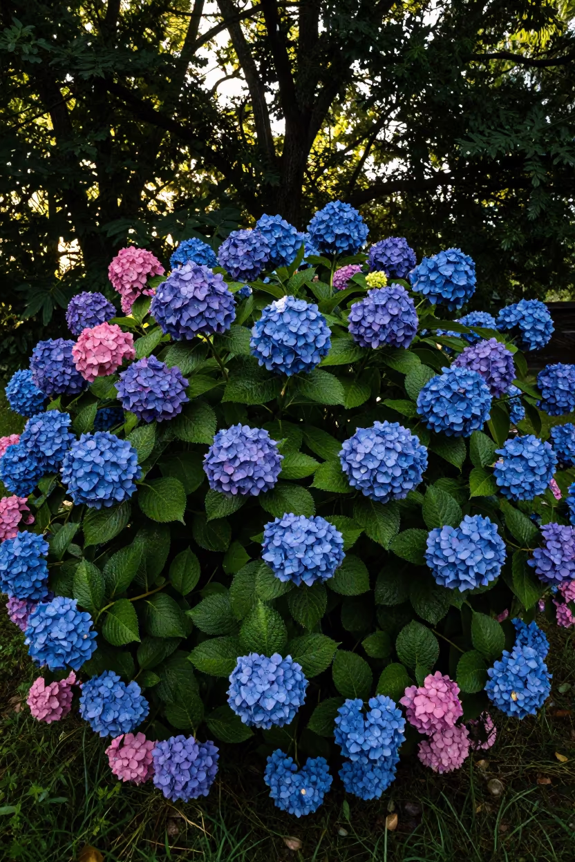 Blue and Pink Hydrangea in Delaware Sun Shower in in Delaware