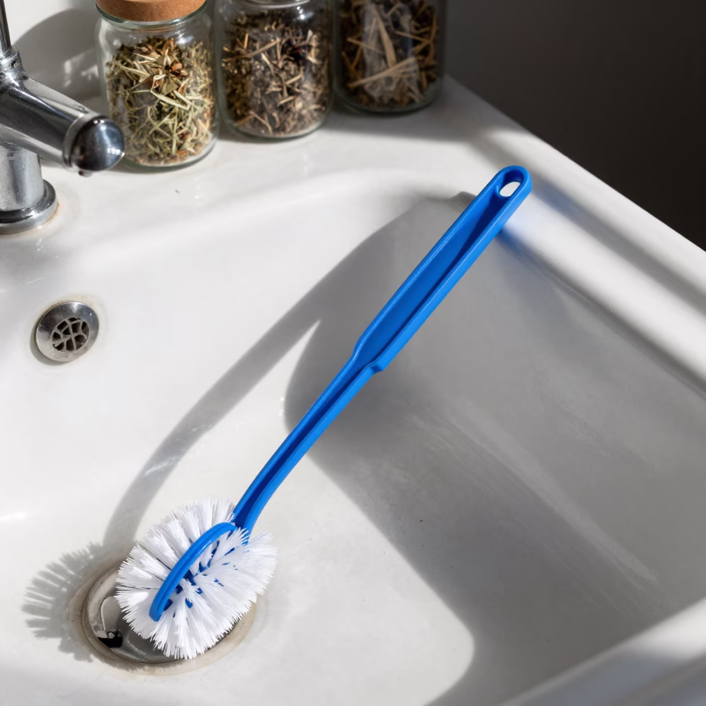 Blue Plastic Dish Brush in Melbourne in in Melbourne, Australia