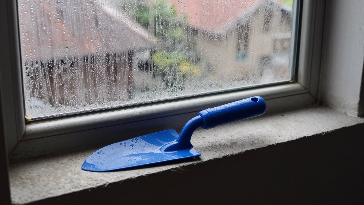 Blue Plastic Trowel in Yogyakarta in in Yogyakarta, Indonesia