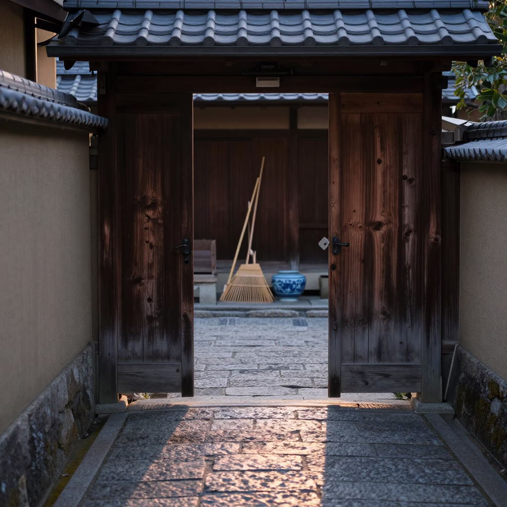 Blue Porcelain in Kyoto at First Light Of Dawn in in Kyoto, Japan