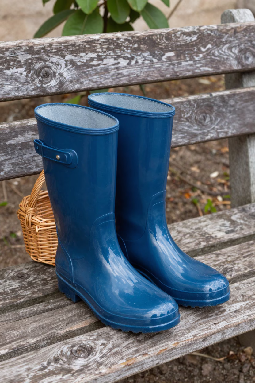 Blue Rubber Rain Boots in Lyon in in Lyon, France