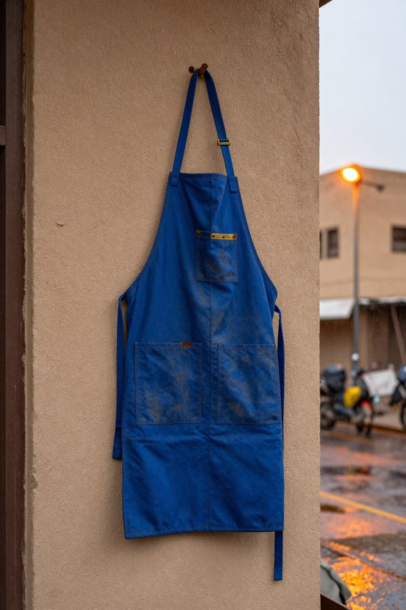 Blue Tool Apron in Cairo in in Cairo, Egypt
