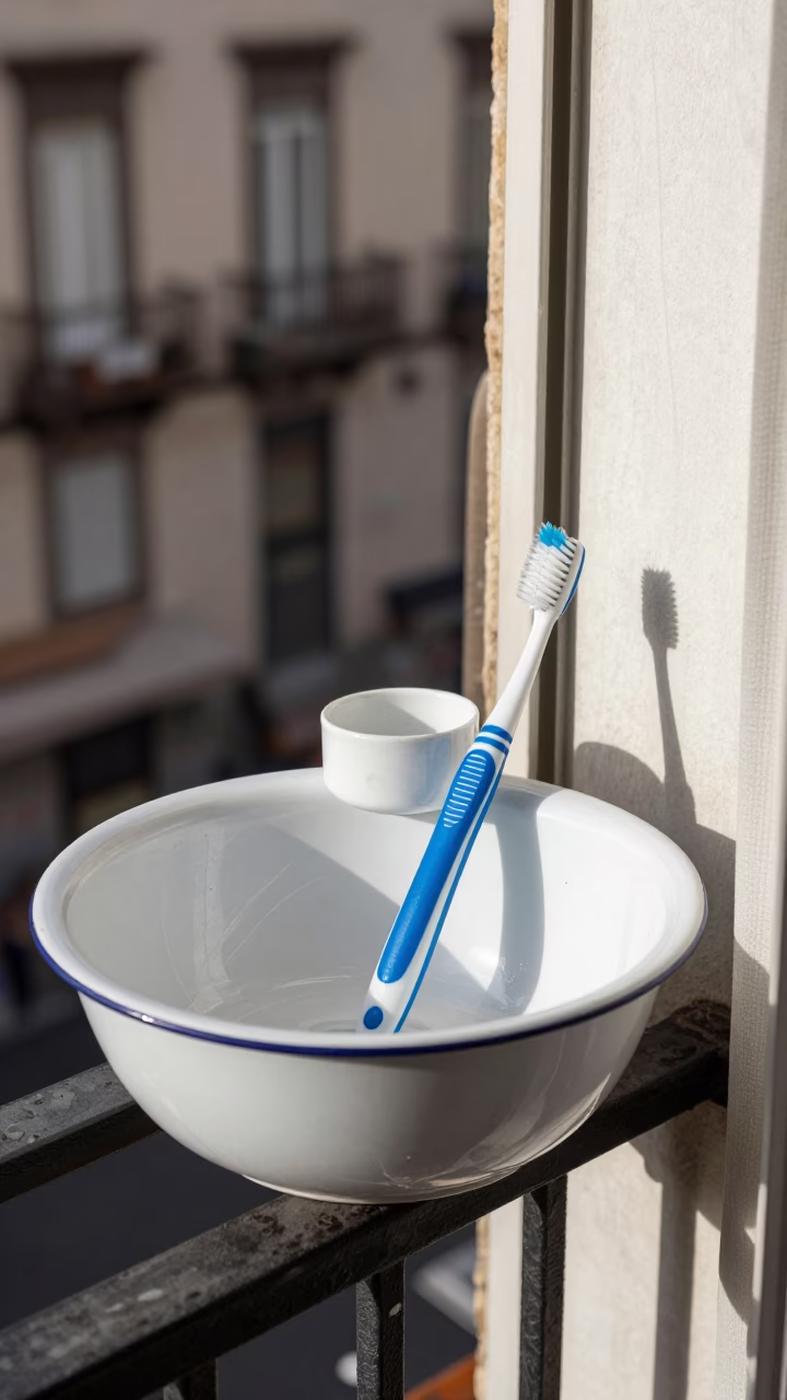 Blue Toothbrush in Naples in in Naples, Italy
