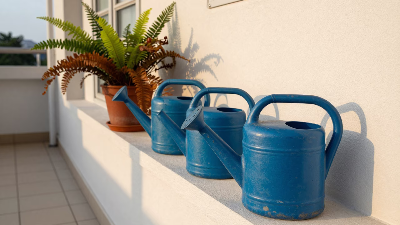 Blue Watering Cans in Singapore in in Singapore
