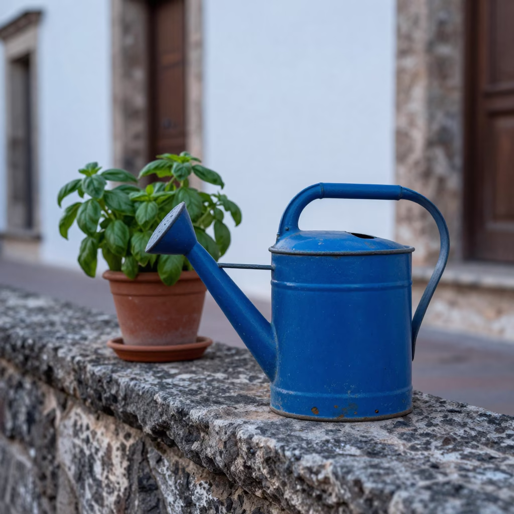 Blue Watering Jug in Cartagena in in Cartagena, Colombia