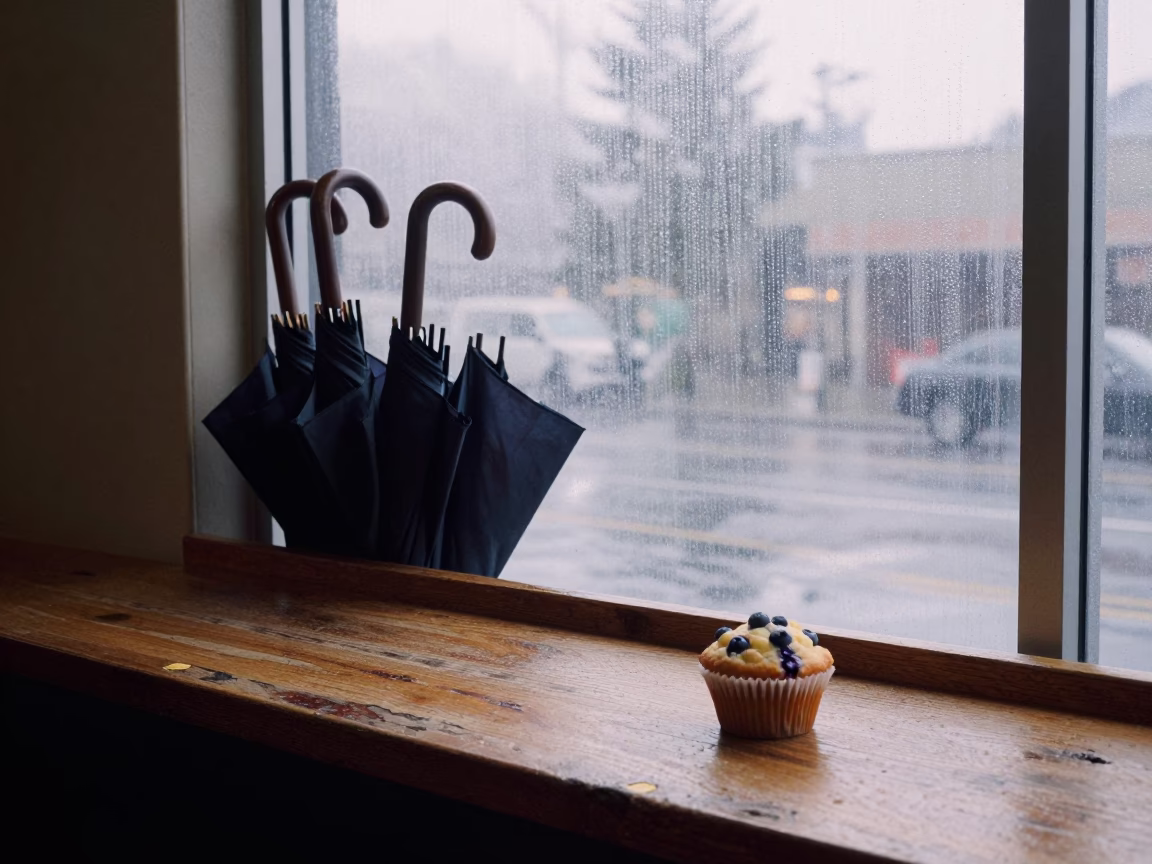 Blueberry Muffin in Seattle at First Light in in Seattle, Washington, United States