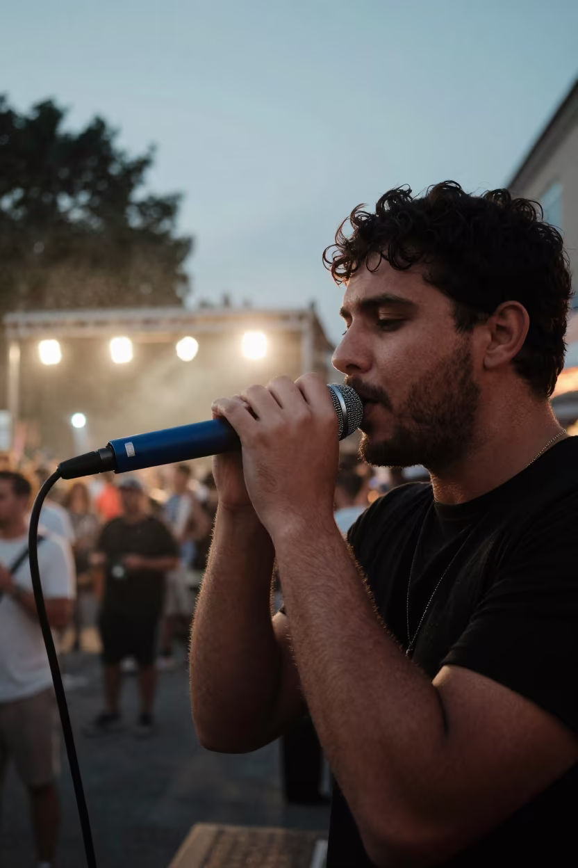 Blues Harmonica Player Sarh Street Corner in at a street corner busking spot in Sarh