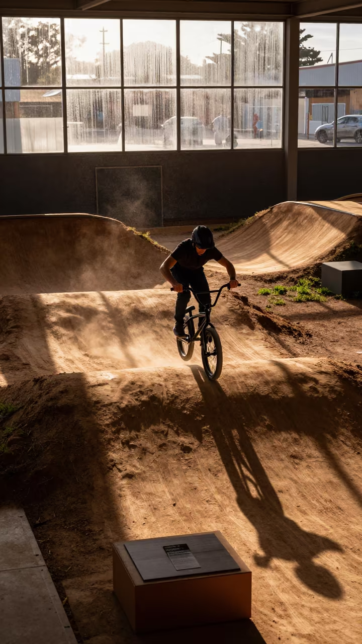 BMX Racer on Museum Plinth in Cordoba in on a museum plinth near Cordoba Argentina