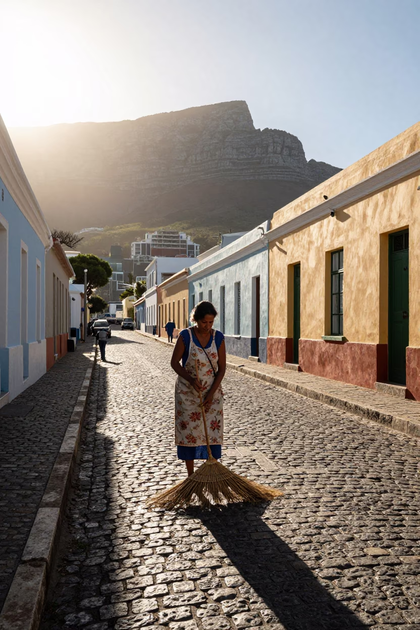 Bo-Kaap Street in Cape Town in in Cape Town, South Africa