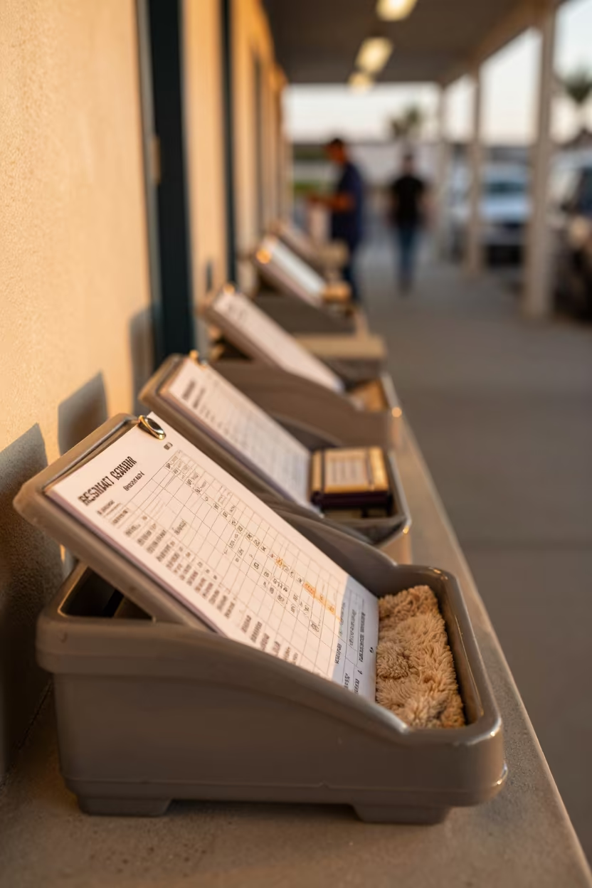 Boarding Card Printer in San Diego Kennel in in a boarding kennel corridor in San Diego