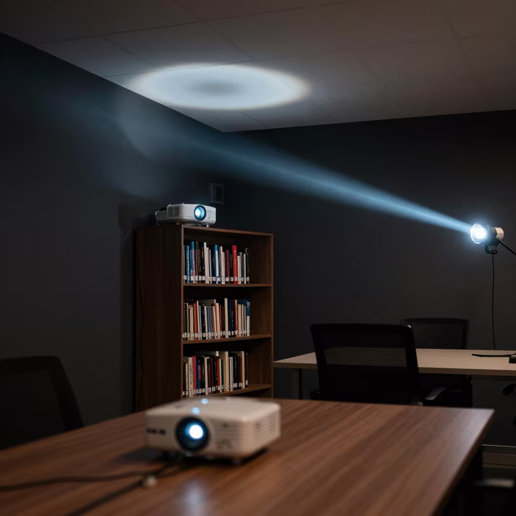 Boardroom Library Shelf Night Meeting Prep in at a boardroom table before a meeting near Puente Alto