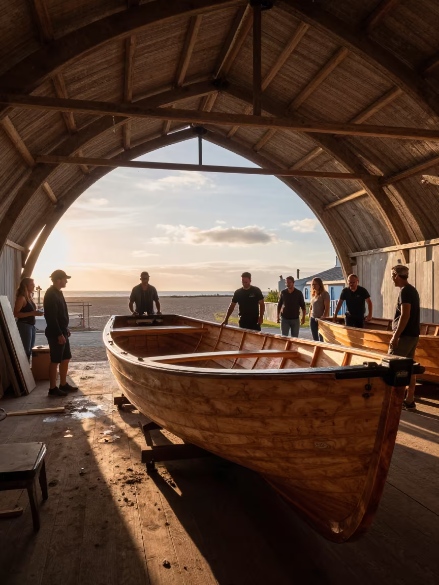 Boat Builder Planing Hull in Brighton Hall in in a ceremonial hall near Brighton and Hove