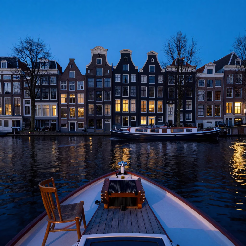 Boat Deck in Amsterdam in in Amsterdam, Netherlands