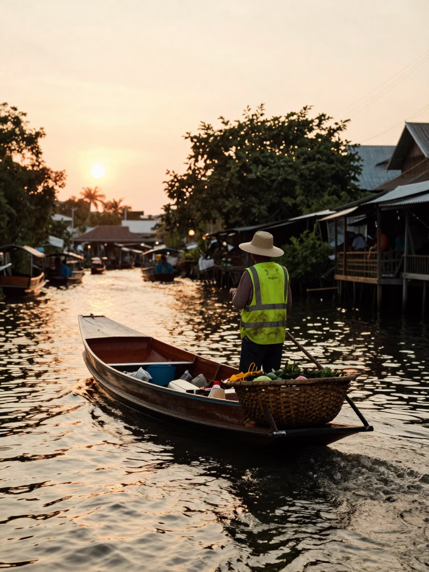 Boat Driver in Bangkok in in Bangkok, Thailand
