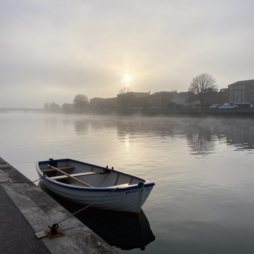 Boat Moored in Dublin in in Dublin, Ireland