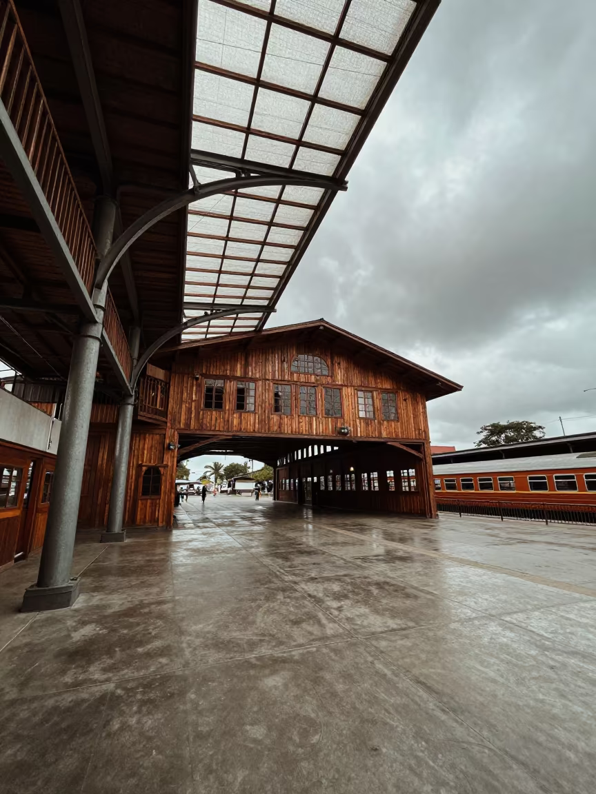 Boathouse Interior Train Terminal Guayaquil in inside a restored train terminal in Guayaquil