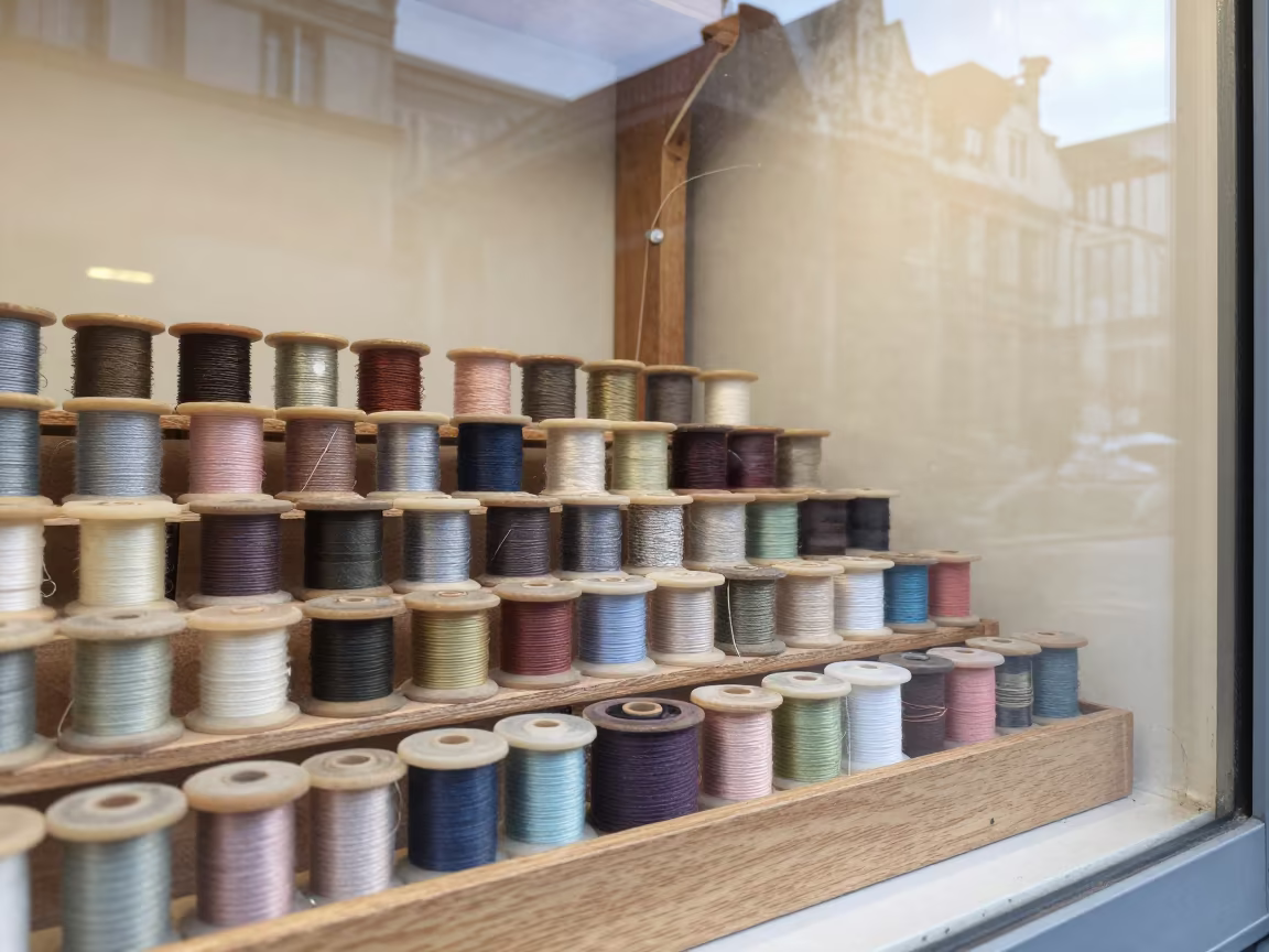 Bobbin Display Caddy Near Grand Place Brussels in inside a storefront display zone near Grand Place, Brussels