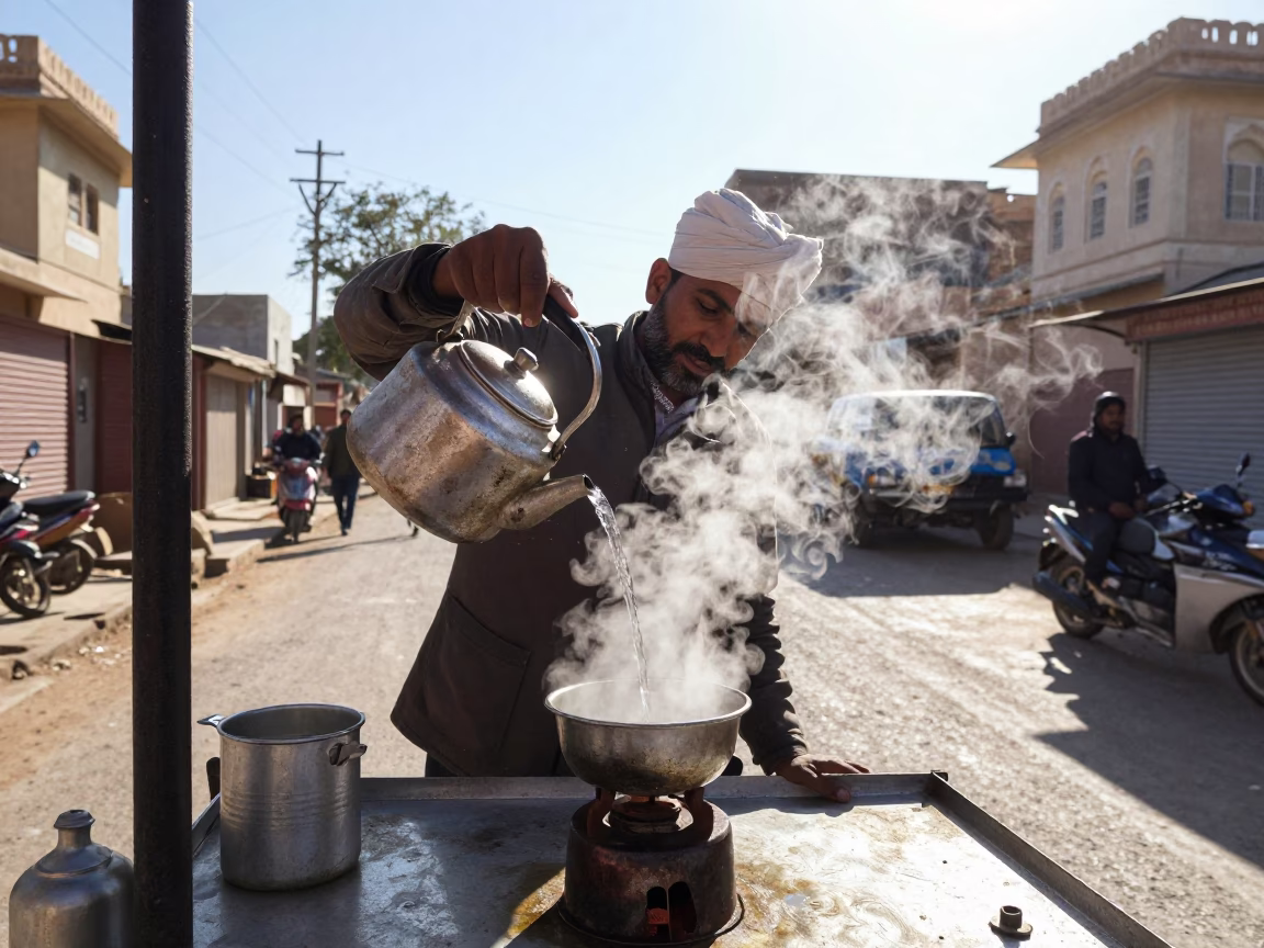 Boiling Water in Jaipur in in Jaipur, India