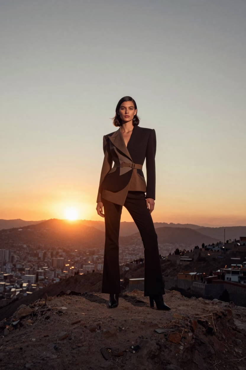 Bolivian Model Sunset in La Paz in in La Paz, Bolivia