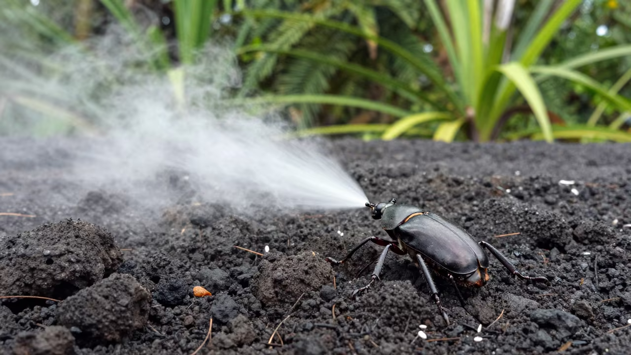 Bombardier Beetle Sprays Defense Fog in near Mazatlan