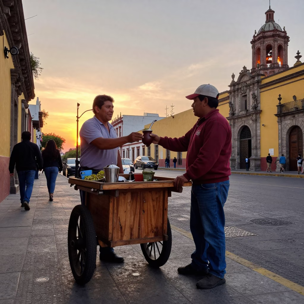 Bombilla in Mexico City at Sunset Light in in Mexico City, Mexico