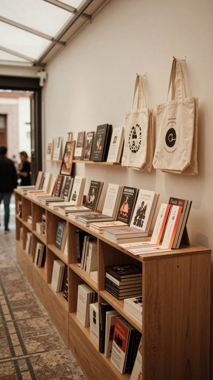 Book Launch Endcap Display in La Paz Store in beside a seasonal endcap near the sales floor in Calle Jaen, La Paz