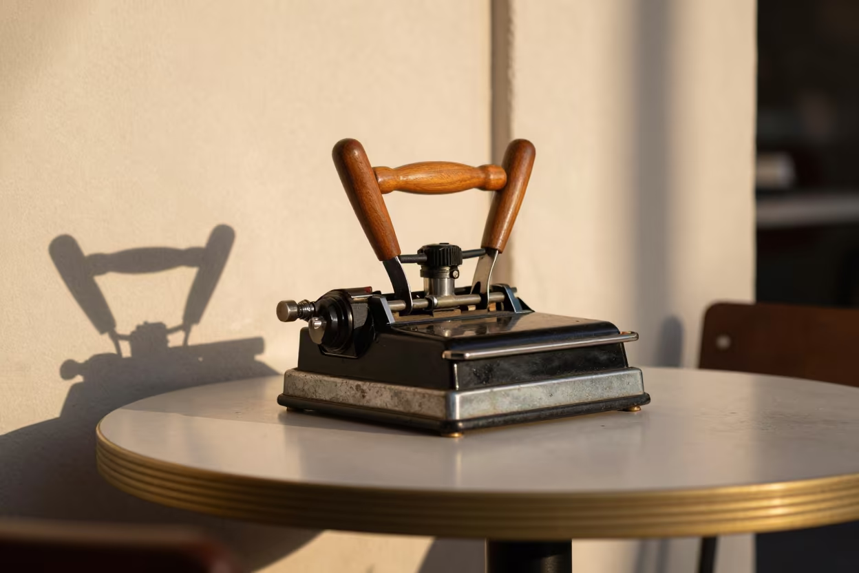 Book Press on Cafe Table in Nantes in on a cafe table by a window in Nantes
