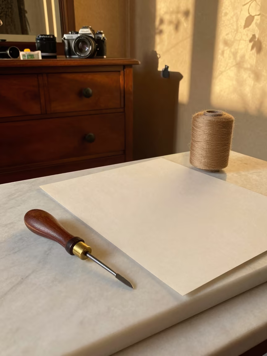 Bookbinding Tools on Marble Hotel Dresser Diyarbakır in on a hotel dresser near Diyarbakır