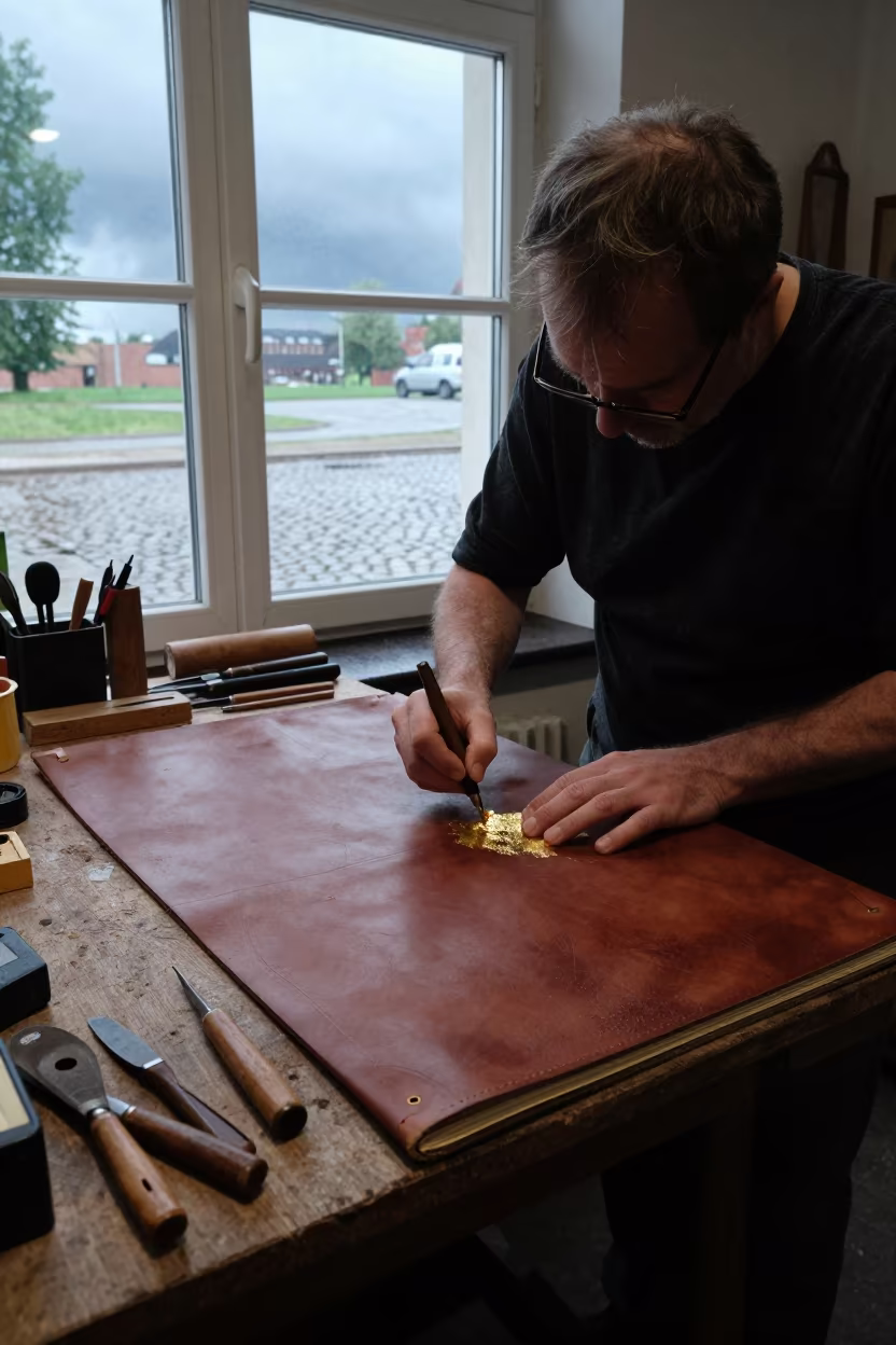 Bookmaker Gilding Leather Cover Near Gdansk in near Gdansk