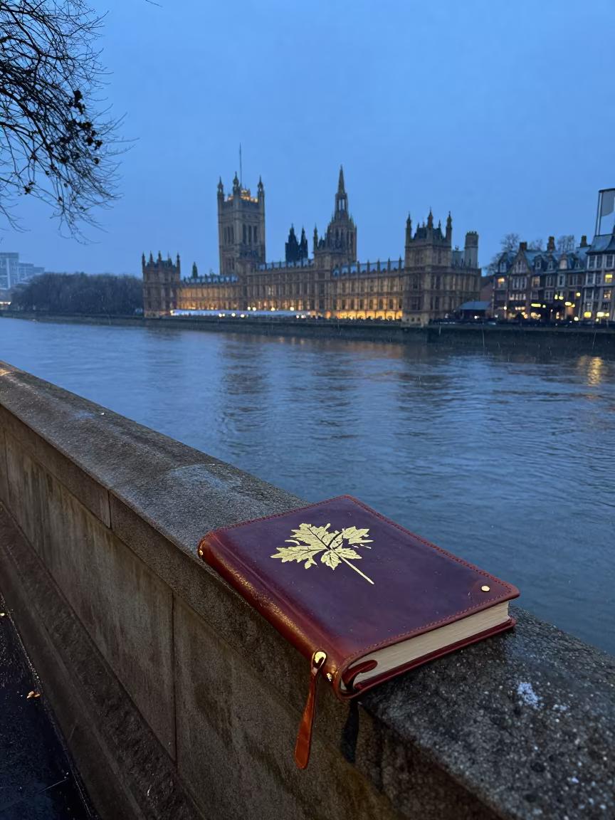 Bookmaker Gilding Leather at Westminster Riverbank in near a riverside landing in City of Westminster