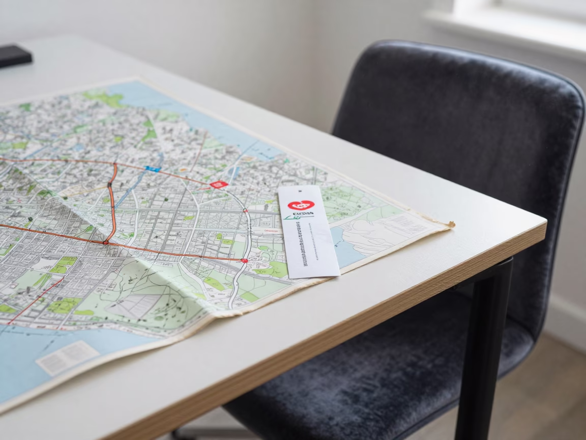 Bookmark Resting on Map Map Table Noon Light in on a velvet chair in Dera Ghazi Khan