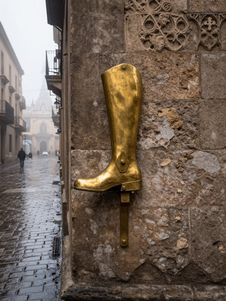 Boot Scraper in Barcelona in in Barcelona, Spain