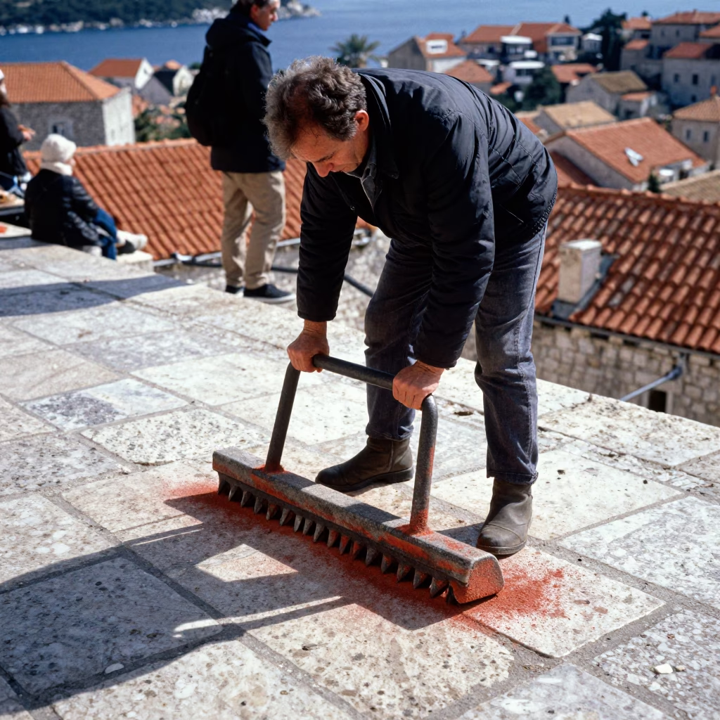 Boot Scraper in Dubrovnik in in Dubrovnik, Croatia