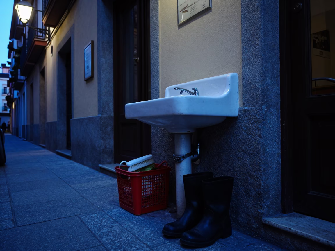 Boots at Blue Hour in in Madrid, Spain