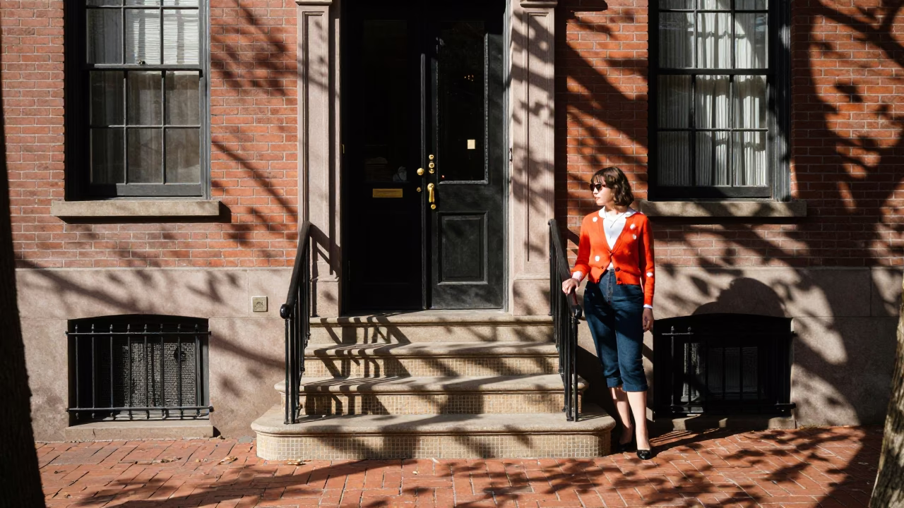Boston Bright Falls at Late Morning Light in in Boston, Massachusetts, United States