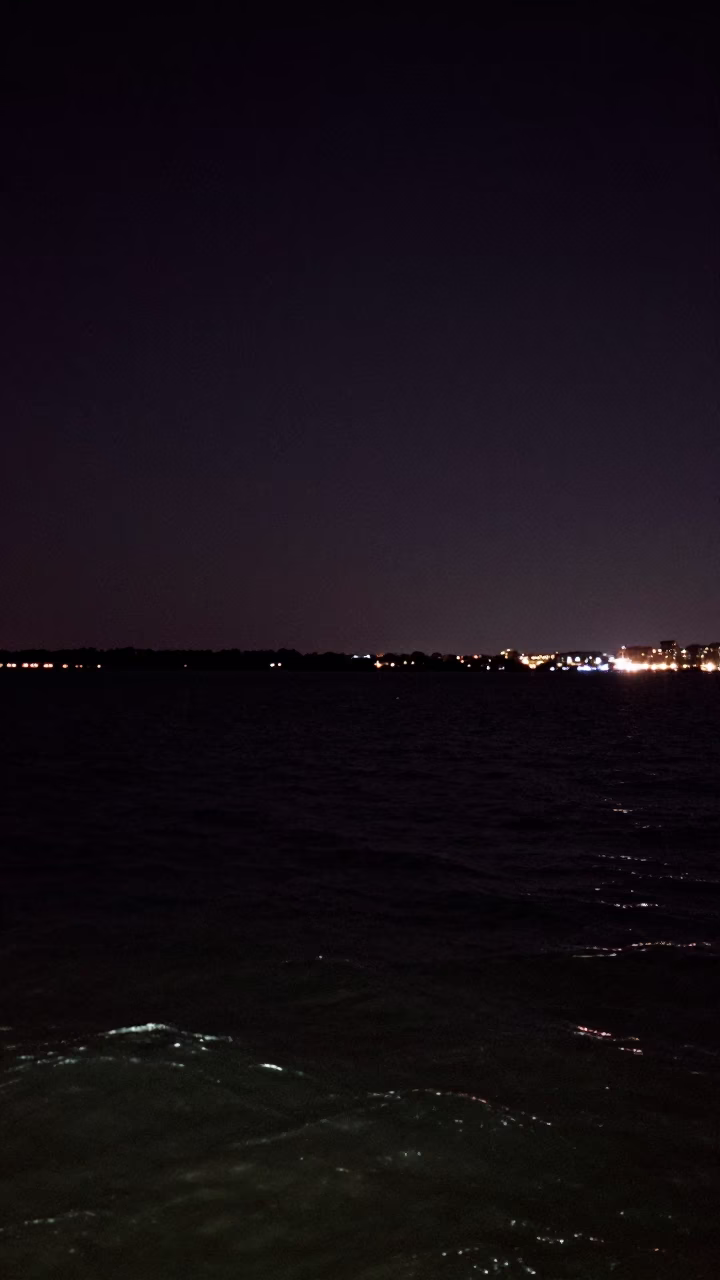 Boston Choppy Water at Midnight Light in in Boston, Massachusetts, United States