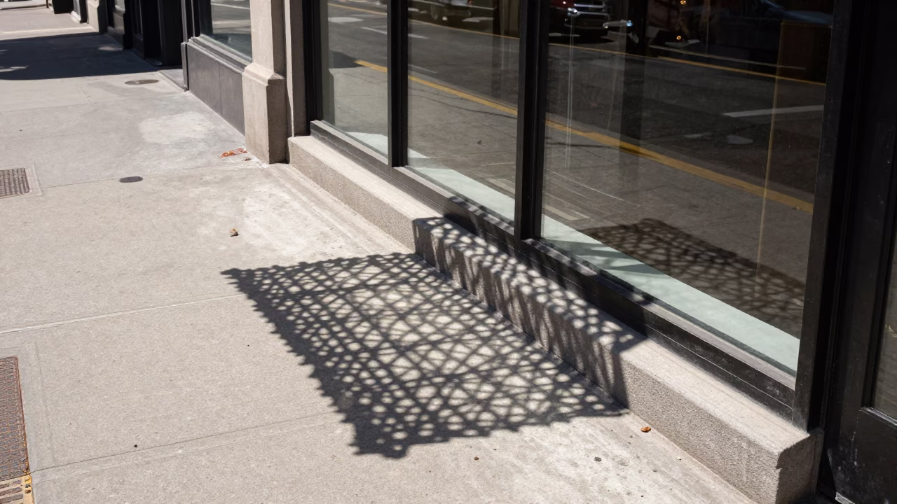 Boston Massachusetts Midday Street Scene with Wicker Shadow and Concrete Viaduct in in Boston, Massachusetts, United States